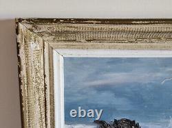 HSP oil on panel seascape signed framed Marine antique sea painting