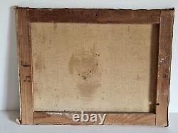 HST 1920 oil on canvas seascape boat old painting signed Marine