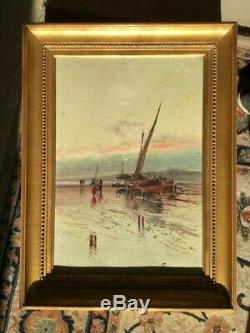 Henri Savigny Malfroy Pecheurs On Foot Etang De Berre Oil On Canvas Old