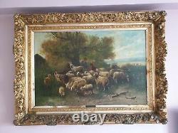 Henry Schouten Ancien Oil Painting On Canvas XIX Eth Large Format