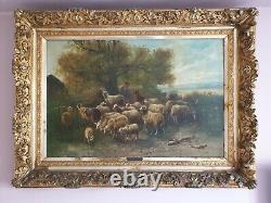 Henry Schouten Ancien Oil Painting On Canvas XIX Eth Large Format