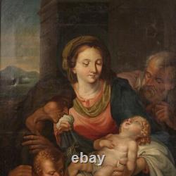 Holy Family Ancient Religious Painting Virgin With Child Painting Oil Canvas