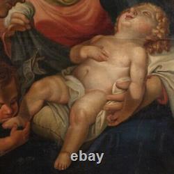 Holy Family Ancient Religious Painting Virgin With Child Painting Oil Canvas