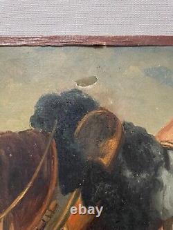 Horse, Oil on Paper, Antique Painting, 19th Century