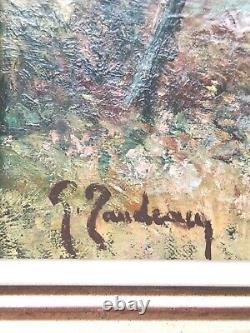 Impressionist Landscape Old Painting Oil on Canvas Signed Framed