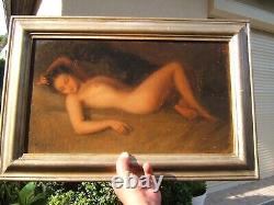 JACQUES WEISMANN former painting Nude Woman oil on cardboard panel signed