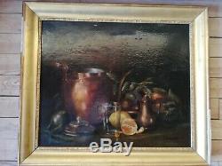 J. Imbault Oil On Canvas Painting Old Dead Wood Frame Montparnasse Nature