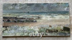 Jacques Petit (1925-2019) Signed Old Painting Oil Post-Impressionist Seascape
