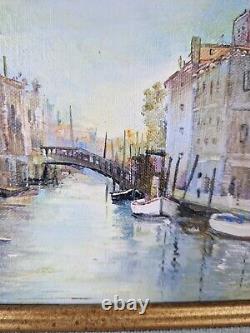 Jean-Claude Campana Venice Morning Illuminated Old Painting Oil on Canvas