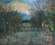 Jean Dreyfus-stern, Parc Animé, Oil Sur Carton, Antique Painting Signed, 20th