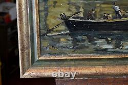 Joseph Hurard (1887-1956) Le Pont D'avignon Oil On Pannel Ancien Table