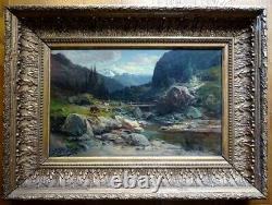 Landscape Of Pasture Ancient Painting Oil On Canvas