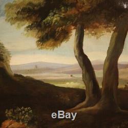 Landscape Oil Paintings On Canvas With Characters Old Style Frame
