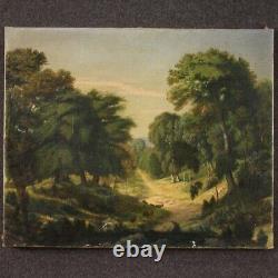 Landscape Painting Oil On Canvas Painting Bucolic 20th Century Old Style