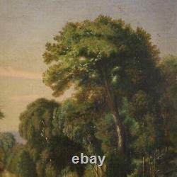 Landscape Painting Oil On Canvas Painting Bucolic 20th Century Old Style