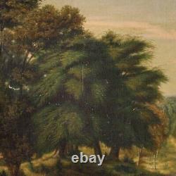 Landscape Painting Oil On Canvas Painting Bucolic 20th Century Old Style