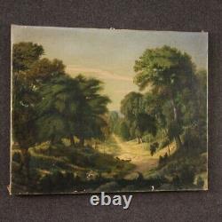 Landscape Painting Oil On Canvas Painting Bucolic 20th Century Old Style