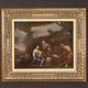 Landscape Scene Painting In The Old Style, Oil On Canvas, Italian 18th Century