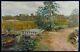 Landscape With Bridge Old Oil On Panel Signed Lower Right 37x57 Cm