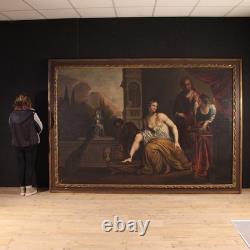 Large Antique 18th-Century Italian Oil Painting on Canvas – Bathsheba at Her Bath