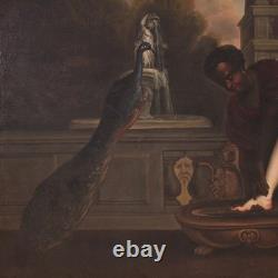 Large Antique 18th-Century Italian Oil Painting on Canvas – Bathsheba at Her Bath