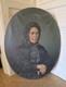 Large Oil On Canvas 19th Century Antique Portrait Of A Woman To Restore Signed Painting