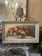 Large Oil On Canvas Antique Signed Depicting A Bouquet Of Flowers