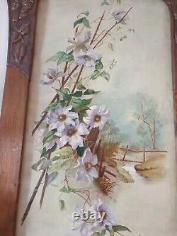 Large Old Art Nouveau Painting Signed Oil Painting On Still Life Cardboard