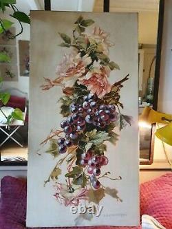 Large Old Oil Painting On Canvas Still Life Inspiration Catherine Klein 1