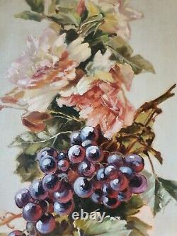 Large Old Oil Painting On Canvas Still Life Inspiration Catherine Klein 2