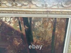Large Old Oil Painting On Panel Of Kees Terlouw With Very Nice Wooden Frame