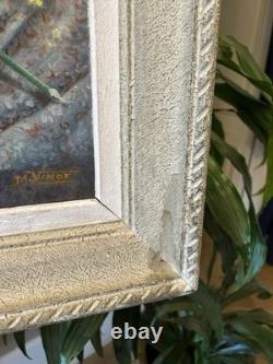 Large Old Oil on Canvas Signed Representing a Floral Composition