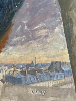 Large antique painting by Louis Peyré Oil on canvas 85×54