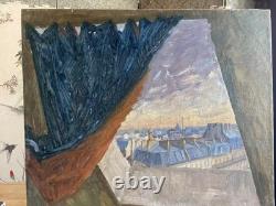 Large antique painting by Louis Peyré Oil on canvas 85×54