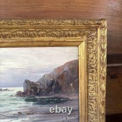 Léo Spanoghe (1874–1955) Oil on panel, seascape, signed, antique frame, 57 cm