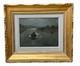 L&eacute;on Broquet Old Signed Oil Painting Romantic Boat In Moonlight