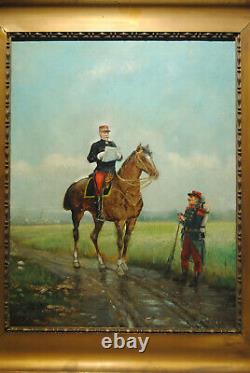 Léon Levigne Painting 19 Century Soldier Military Officer