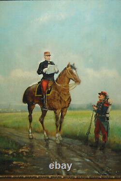 Léon Levigne Painting 19 Century Soldier Military Officer