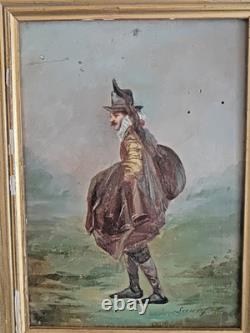 Léonard Saurfelt (1840), gentleman around 1870, antique oil painting on panel