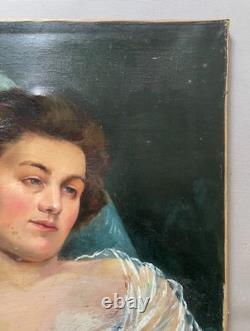 Louis FAILLE (1878-1964), languid woman, oil on canvas, signed antique painting