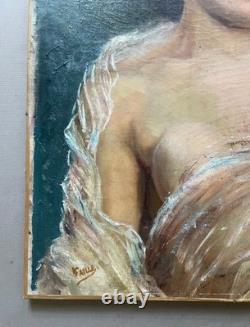 Louis FAILLE (1878-1964), languid woman, oil on canvas, signed antique painting
