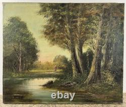 Lucien HENRY (1850-1896) Old oil on canvas Barbizon School Australia