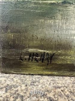 Lucien HENRY (1850-1896) Old oil on canvas Barbizon School Australia