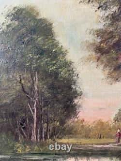 Lucien HENRY (1850-1896) Old oil on canvas Barbizon School Australia