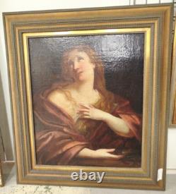 MARIE MADELAINE TABLEAU Old Painting on Wood Woman 99TAB 12/01