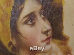 Madonna De Ferruzzi By E. Bianchini. Old Oil On Canvas Signed On The Back