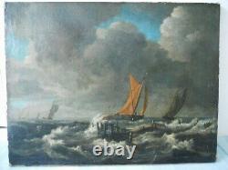 Magnificent Old Navy Oil On Canvas