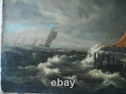 Magnificent Old Navy Oil On Canvas