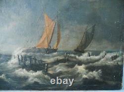 Magnificent Old Navy Oil On Canvas