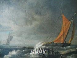 Magnificent Old Navy Oil On Canvas